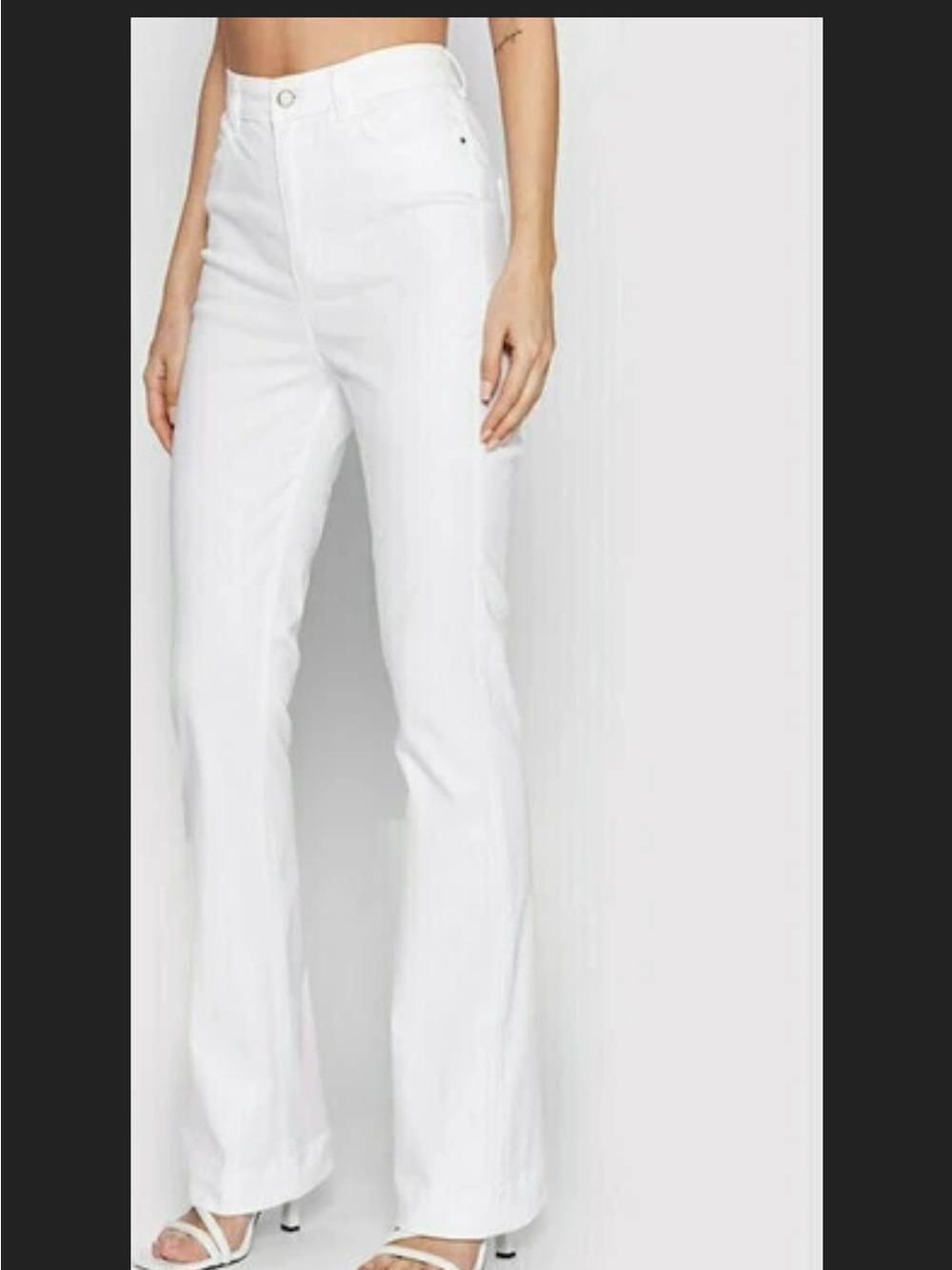 Guess Pop 70’s Boot High White High-Rise Flare Jeans